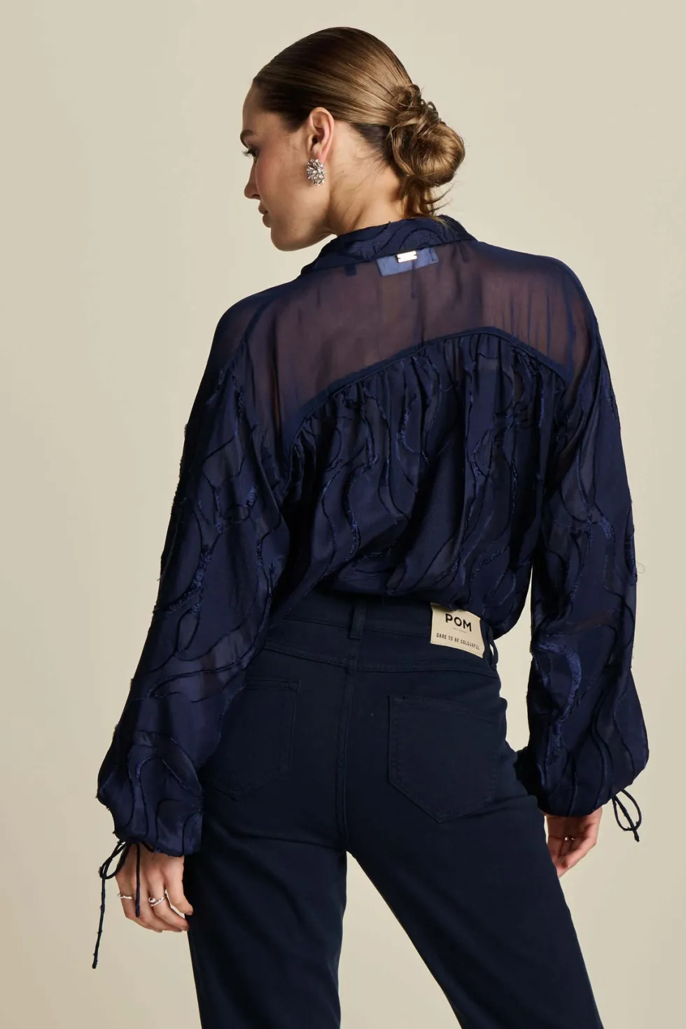 jacquard-midnight-blue-blouse-DnyaoPvD-4.webp Blouses|POM Amsterdam>POM Amsterdam Jacquard Midnight Blue Blouse Size 14
