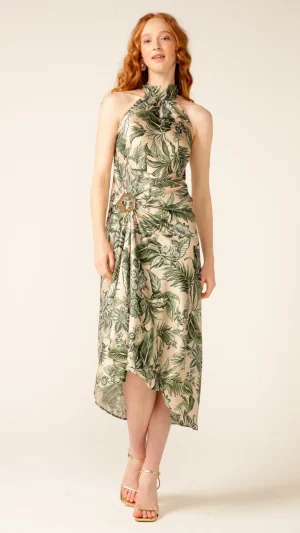 Maxi Dresses|Knee Length Dresses>Sacha Drake Jubilee Bias Dress - Olive/Cream
