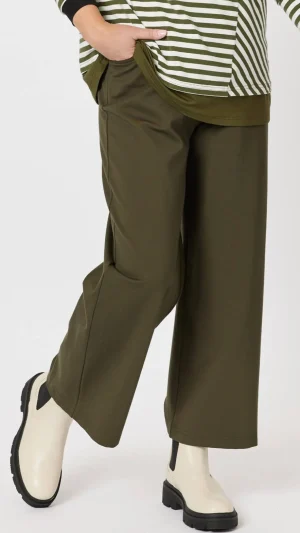 Pants Edit|Clarity>Clarity Kimmy Ponti Wide Leg Pant - Khaki