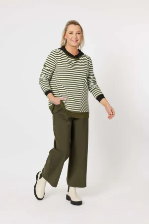 Pants Edit|Clarity>Clarity Kimmy Ponti Wide Leg Pant - Khaki