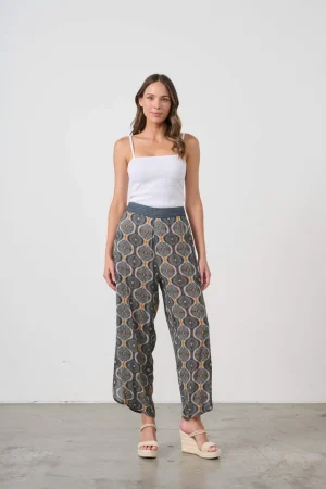 Pants Edit|Casual Pants>Caju Kosmos Print Side Split Pants
