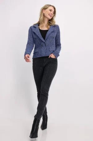 Jackets|Monari>Monari Lapel Collar Jacket - Indigo