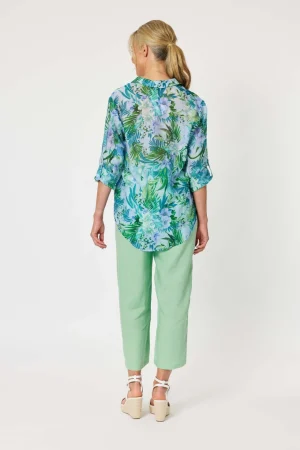 Pants Edit|Linen Pants>Gordon Smith Lara Linen Wide leg Pant - Mint