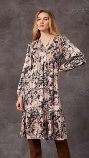 Maxi Dresses|Knee Length Dresses>Loobies Story Legacy Dress - Blue Multi Size 18