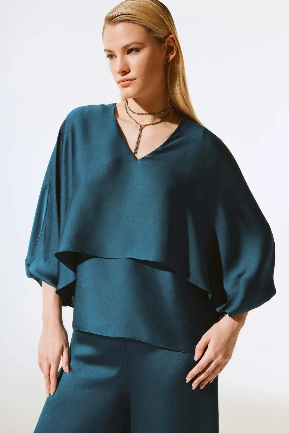 liberty-satin-v-neck-top-24379-BmaJIyKx-3.webp Blouses|Joseph Ribkoff>Joseph Ribkoff Liberty Satin V Neck Top 243790