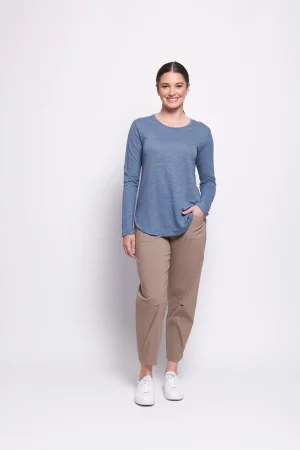 Pants Edit|FOIL>Foil Long Slim Trapeze Pant - Latte