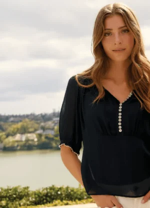 Blouses|Lania The Label>Lania Lottie Top - Ink