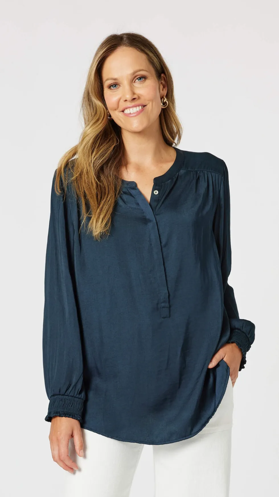 luxe-nehru-top-midnight-abcgcaLB-0.webp Tops|Tops>Hammock u0026 Vine Luxe Nehru Top - Midnight