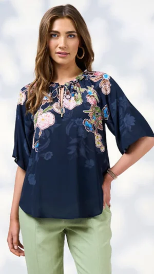 Blouses|Loobies Story>Loobies Story Maeve Blouse - Indigo