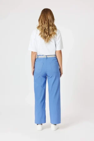 Pants Edit|Casual Pants>Threadz Marine Wide Leg Pant - Blue