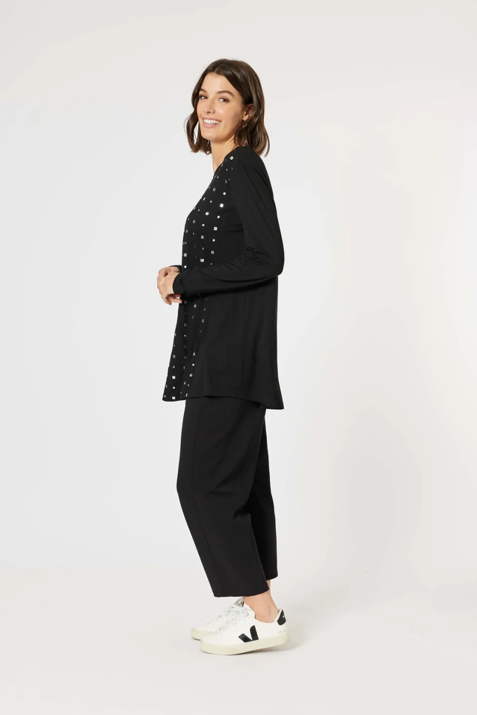 metallic-print-long-sleeve-tee-ltzZrdNq-2.webp Tees|Clarity>Clarity Metallic Print Long Sleeve Tee - Black/Silver