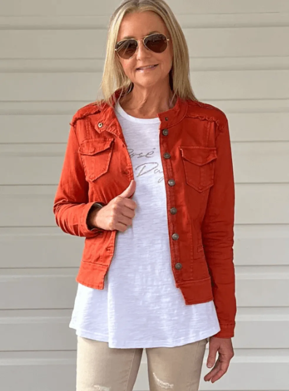 military-style-denim-jacket-QzBcYQjN-1.webp Jackets|Denim>Threadz Military Style Denim Jacket - Maple