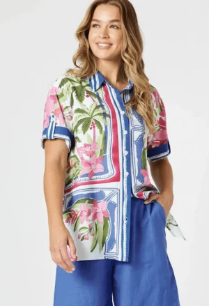 Plus Size - Curves 16-20|New Arrivals>Gordon Smith Monaco Shirt - Sardinia Blue