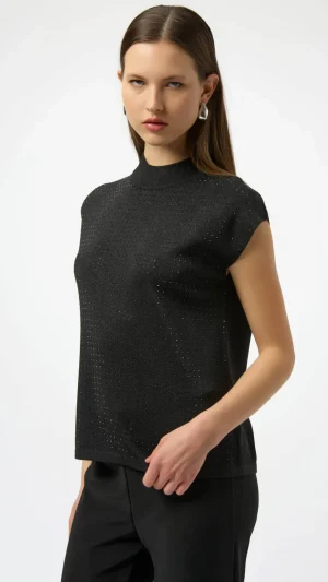 Knitwear|Joseph Ribkoff>Joseph Ribkoff Natural Habitat Sweater Sleeveless Knit - Black 254935