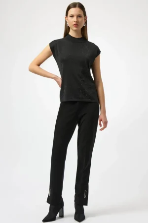 Knitwear|Joseph Ribkoff>Joseph Ribkoff Natural Habitat Sweater Sleeveless Knit - Black 254935