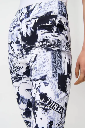 Casual Pants|Pants Edit>Joseph Ribkoff Ocean Drive Millennium Conversational Print Crop Pull-On Pants 261187