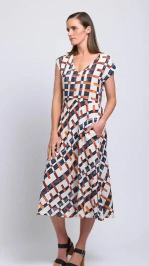 Midi Dresses|FOIL>Foil On A High Dress - Off The Grid Print Size 8
