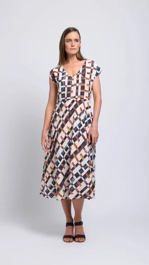 Midi Dresses|FOIL>Foil On A High Dress - Off The Grid Print Size 8