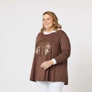 Tops|Tops>Clarity Over The Moon Sequin Tee