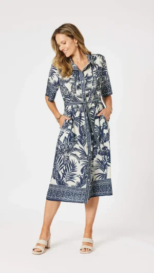 Shirts Edit|Shirt Dresses>Hammock u0026 Vine Palm Cove Dress - Navy Multi
