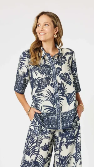 Shirts Edit|Hammock & Vine>Hammock u0026 Vine Palm Cove Shirt - Navy Multi