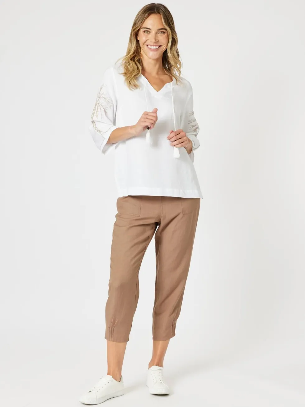 palm-embroidery-lino-top-whi-QRSUigIW-2.webp Tops|Tops>Gordon Smith Palm Embroidery Lino Top - White/Natural