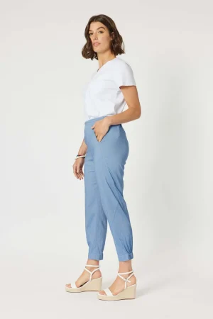 Pants Edit|Clarity>Clarity Parachute Stitch Detail Pant - Inidgo Marle