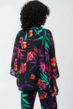 Tops|Tops>Joseph Ribkoff Paradise Cove Tropical Print Boxy Top 251127