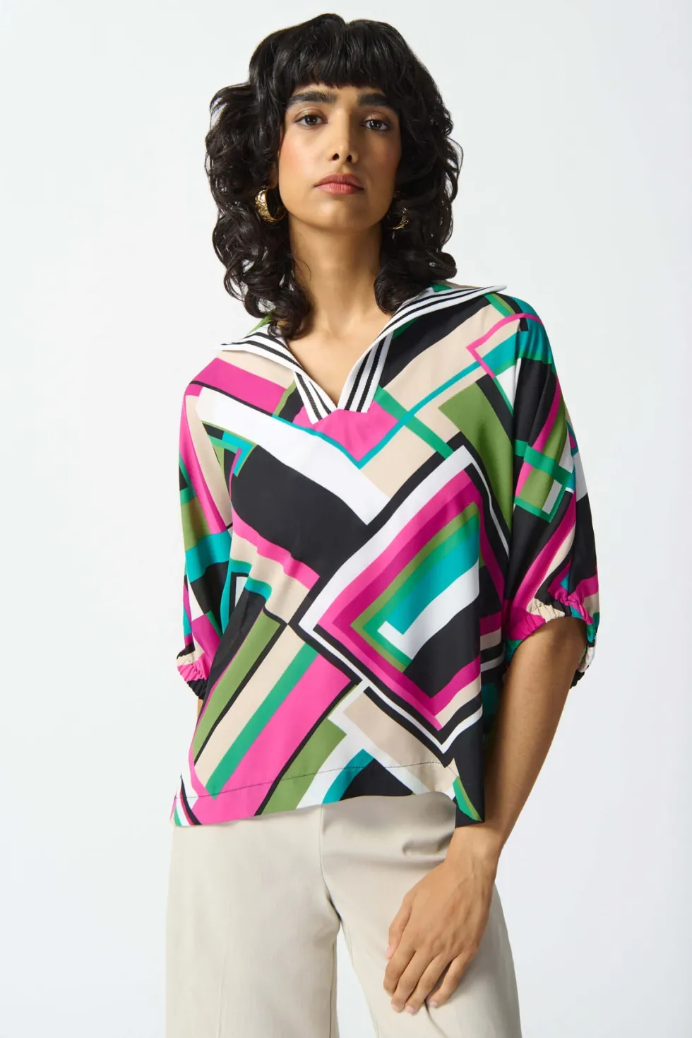 paradiso-georgette-geometric-p-mTxDLNSL-0.webp Tops|Tops>Joseph Ribkoff Paradiso Georgette Geometric Print Box Top 242176 Size 14