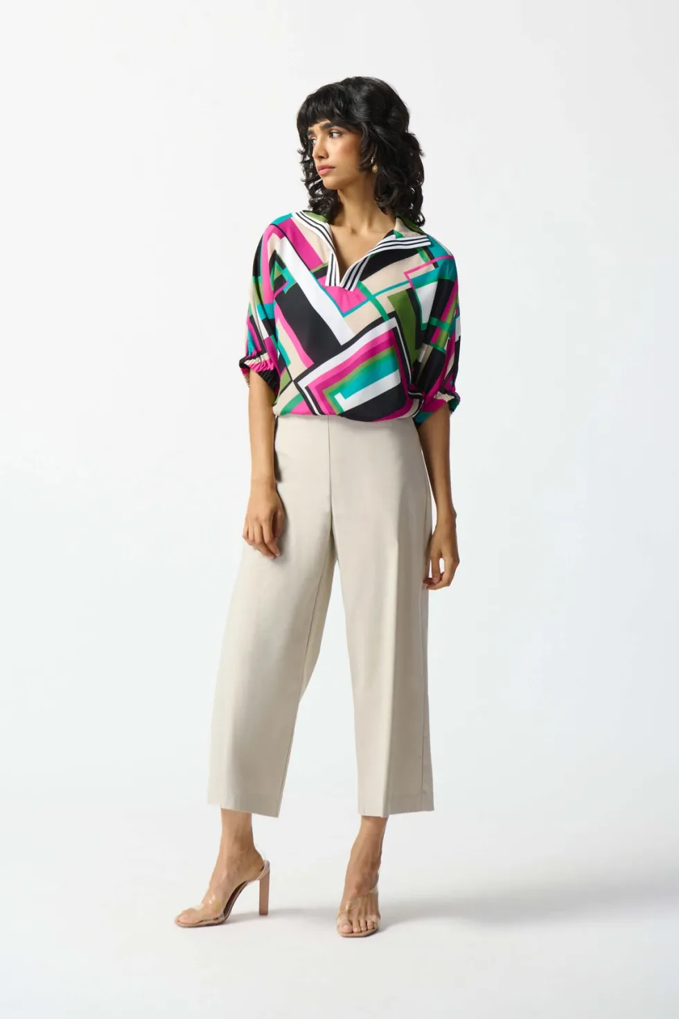paradiso-georgette-geometric-p-mTxDLNSL-4.webp Tops|Tops>Joseph Ribkoff Paradiso Georgette Geometric Print Box Top 242176 Size 14