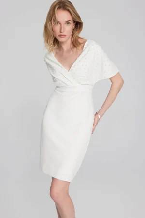 Maxi Dresses|Knee Length Dresses>Joseph Ribkoff Pearl Signature Scuba Crepe Dress 241761