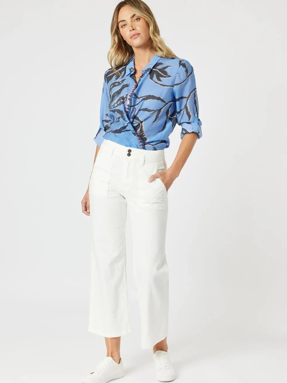 peninsula-floral-sheer-shirt-GPYQJYZb-3.webp Blouses|Shirts Edit>Gordon Smith Peninsula Floral Sheer Shirt - Blue Multi