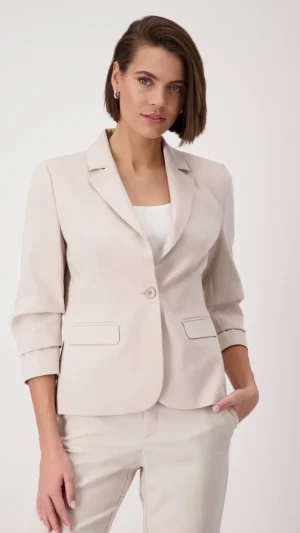 Jackets|Suits & Matching>Monari Pleated Sleeve Blazer - Warm Sand