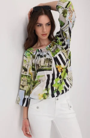 Blouses|Monari>Monari Polaroid Allover Blouse