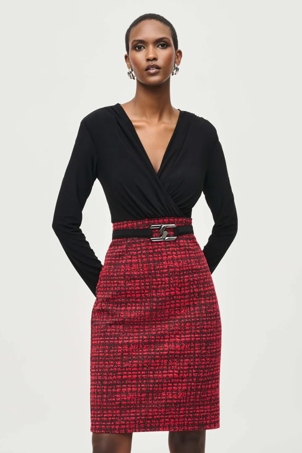 queen-of-scots-jacquard-kit-pl-vyctQQMJ-3.webp Maxi Dresses|Knee Length Dresses>Joseph Ribkoff Queen of Scots Jacquard Kit Plaid Sheath Dress 243060