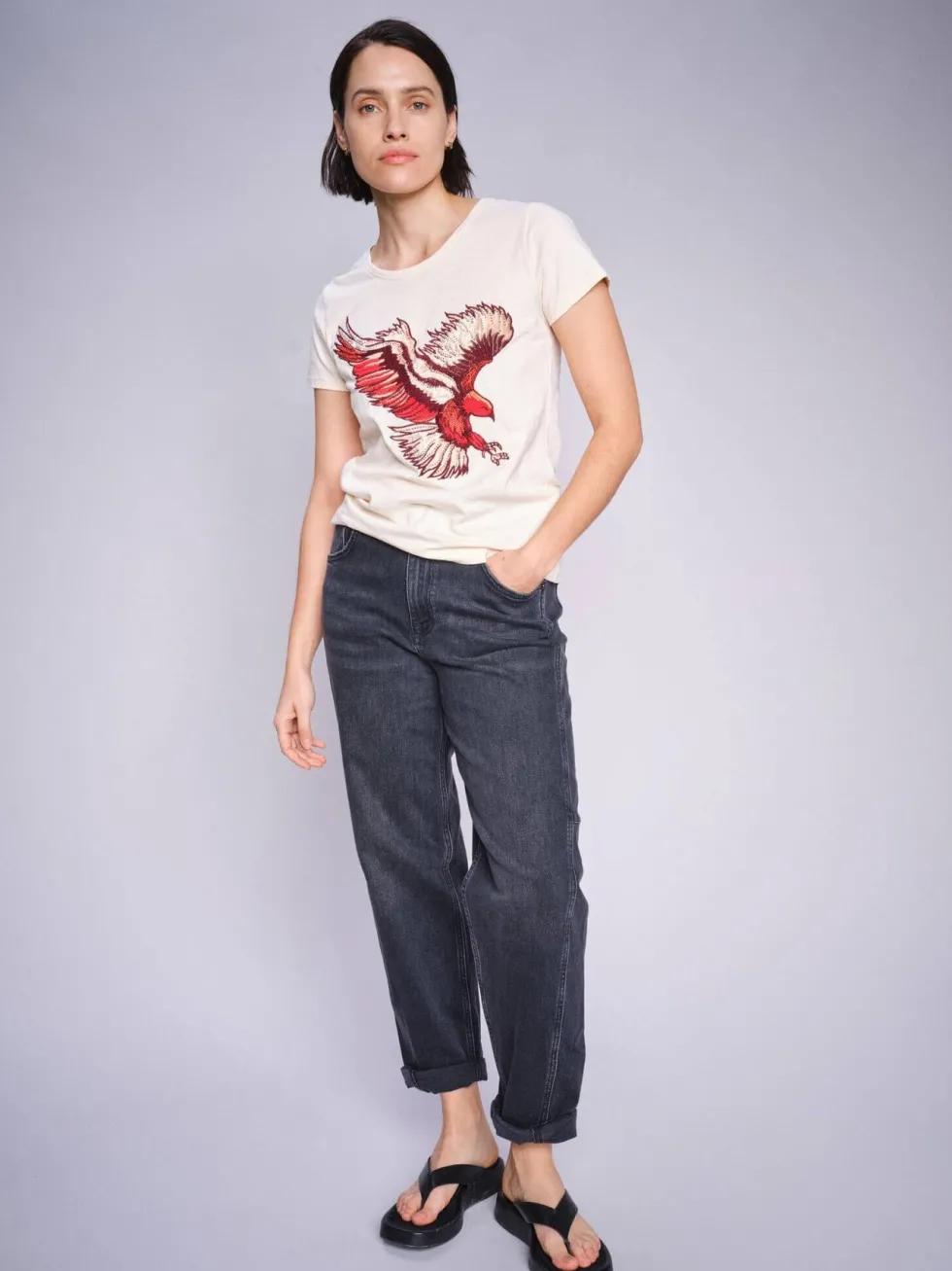 rem-eagle-tee-ecru-UeDIkaMa-1.webp Tees|Mos Mosh>Mos Mosh Rem Eagle Tee - Ecru