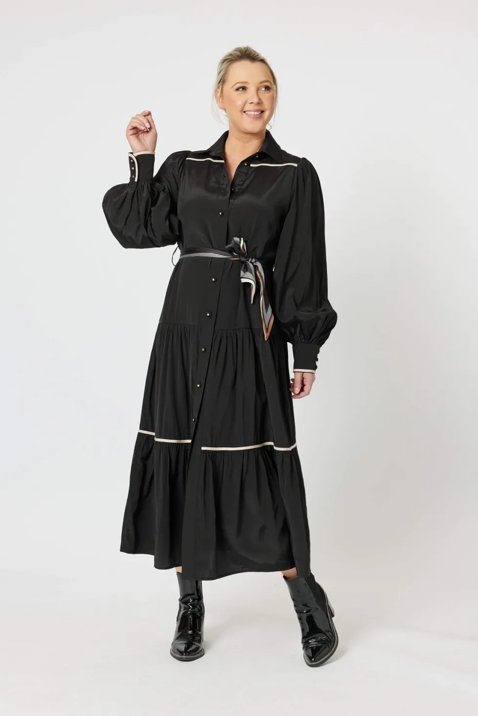 roma-trim-dress-with-scarf-bel-xpeUZywd-2.webp Midi Dresses|Hammock & Vine>Hammock u0026 Vine Roma Trim Dress With Scarf Belt