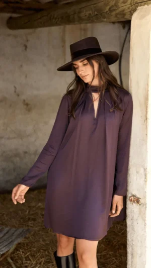 Lauren Vidal>Lauren Vidal Roman Babydoll Short Dress - Raisin