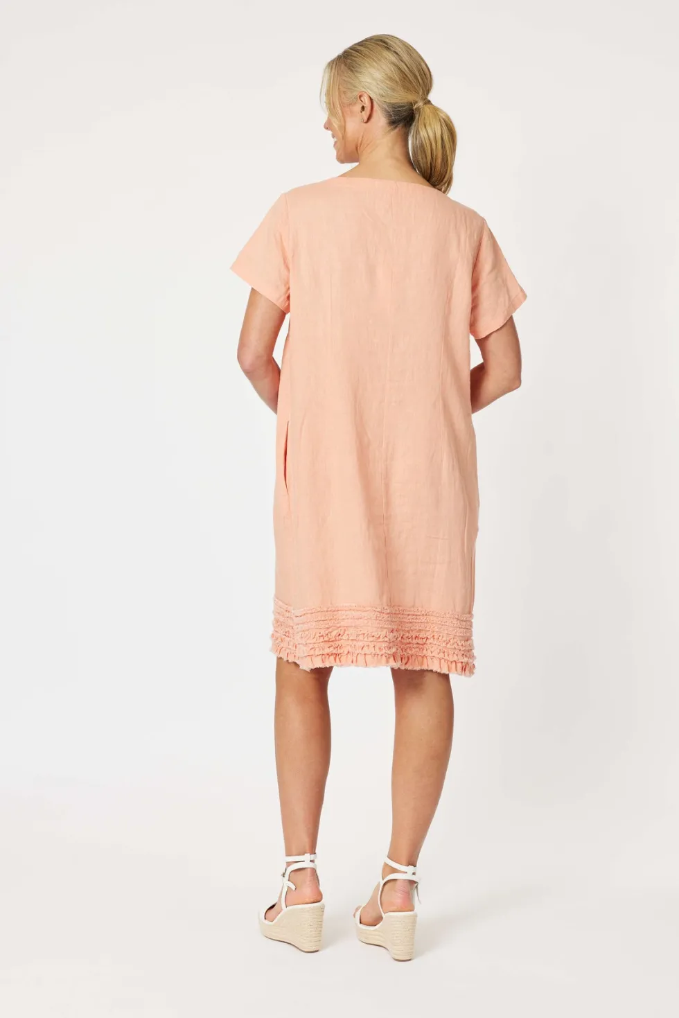 ruffle-hem-linen-scop-neck-dre-GXDeEbpE-3.webp Maxi Dresses|Knee Length Dresses>Gordon Smith Ruffle Hem Linen Scop Neck Dress