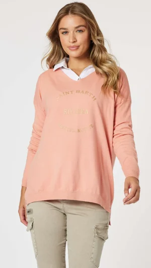 Knitwear|Threadz>Threadz Saint Barth Knit - Coral