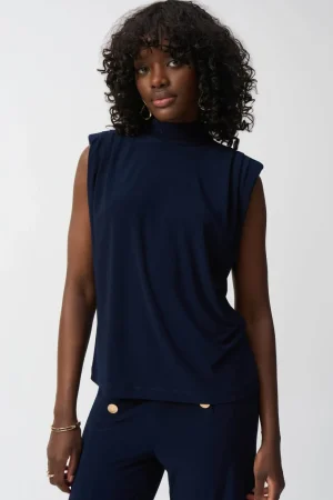 Tops|Tops>Joseph Ribkoff Santa Cruz Boxy Sleeveless Top - Navy 251022