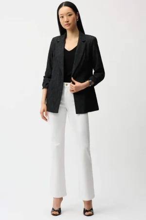 Jackets|Joseph Ribkoff>Joseph Ribkoff Santa Cruz Woven Jacquard Boxy Blazer 242034S26 Black