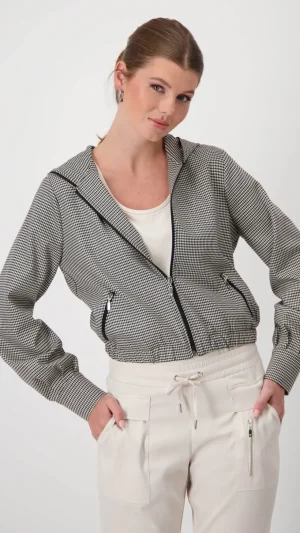 Jackets|Suits & Matching>Monari Schwarz Hood Jacket - Houndstooth