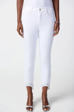Denim|Jeans>Joseph Ribkoff Sea View Jeans Sparkle Hem - White 241921