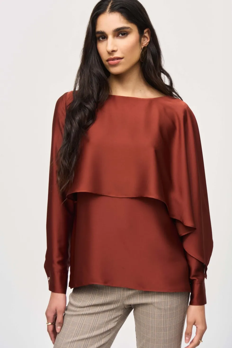 second-nature-satin-flared-cap-EixFcbxp-0.webp Blouses|Joseph Ribkoff>Joseph Ribkoff Second Nature Satin Flared Cape Top 243100 Size 10