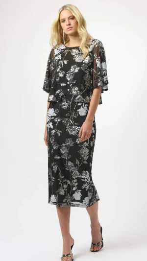 Skirts|Joseph Ribkoff>Joseph Ribkoff Sequin Embroidered Floral Print Pencil Skirt 254182 Size 10