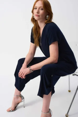 Jumpsuits|Women's Work Dresses & Work Wear>Joseph Ribkoff Shore Club  Culotte Jumpsuit - Black 251044