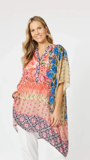 Kaftans & Tunics|Hammock & Vine>Hammock u0026 Vine Sorrento Brights Oversize Top