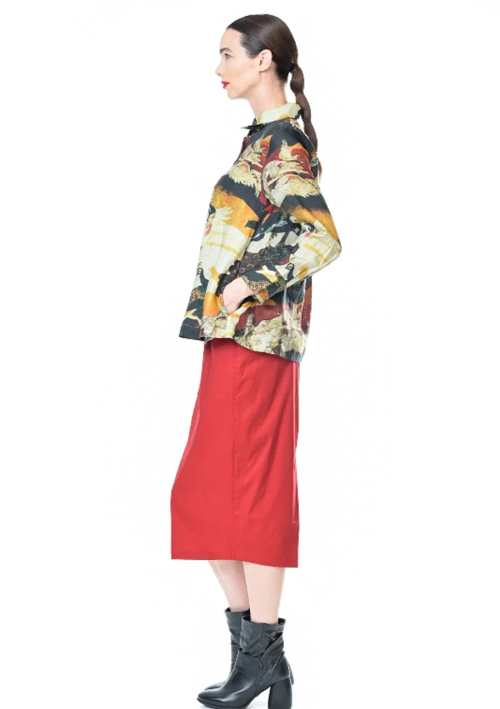 stretch-linen-madmen-skirt-r-anMwlYzH-4.webp Skirts>Megan Salmon Stretch Linen Madmen Skirt - Red