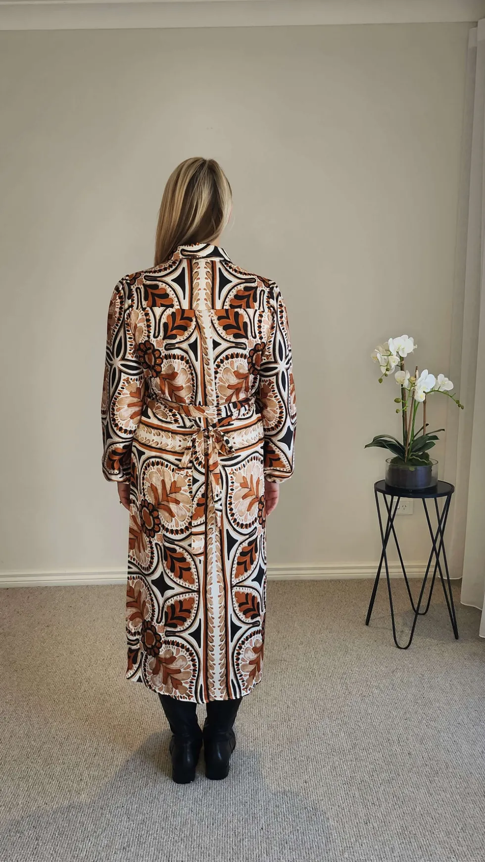 studio-button-floral-print-dre-TEIPYXof-3.webp Shirts Edit|Shirt Dresses>Threadz Studio Button Floral Print Dress - Chocolate Multi